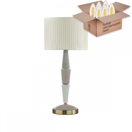 Настольная лампа Odeon Latte с лампочкой 5403/1T+Lamps E14 Свеча 