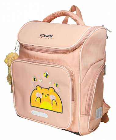 Нарушена упаковка!  <712383> Рюкзак LOREX KIDS CLASSIC COOKIE BEAR 16 л бежев. 36x28x16 мягкий 1 отд. молния держатель для карточек брелок д/девочек LXKBPCL-CB (247684)