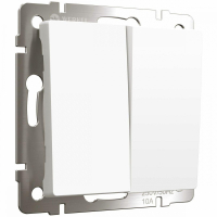 Выключатель двухклавишный проходной (белый матовый) Werkel W1122061 4690389184635