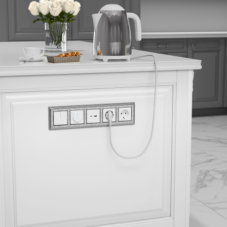 Выключатель двухклавишный проходной (белый) Werkel W1122001