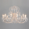 Подвесная люстра Eurosvet Alda 3305/12 белый с золотом/прозрачный хрусталь Strotskis 