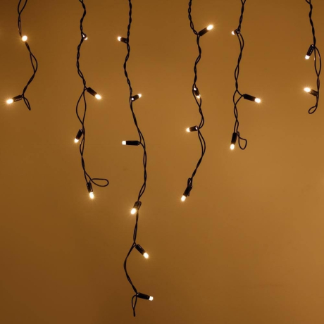 2,4*0,6м. Уличная гирлянда бахрома Ardecoled 230V ARD-Edge-Classic-2400X600-Black-88Led-Flash Warm (26014)