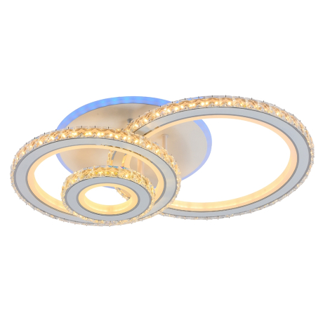 Светодиодная диммируемая люстра с ПДУ Profit Light 8061/3 WHT A 176W+8W RGB 