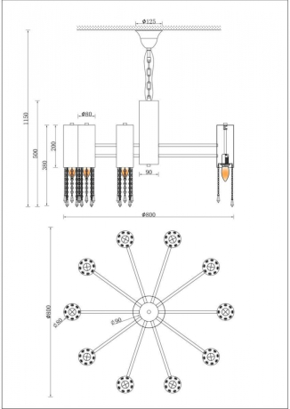 Подвесная люстра Moderli PKlimand V10010-10P 