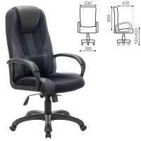 Кресло компьютерное BRABIX PREMIUM "Rapid GM-102", экокожа/ткань, черное/серое, 532105 (532105)