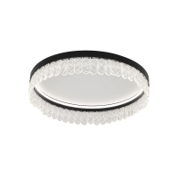 Потолочная люстра с пультом ДУ и прозрачными подвесками, цвет черный матовый от GETOGAZOV FAMILY