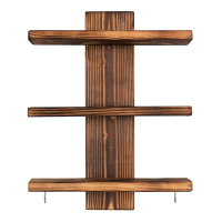 Нарушена упаковка!  <387926> Полка настенная, трёхъярусная, 40х28х12 см, обожжённая сосна "Банные штучки" в кор./2 33160