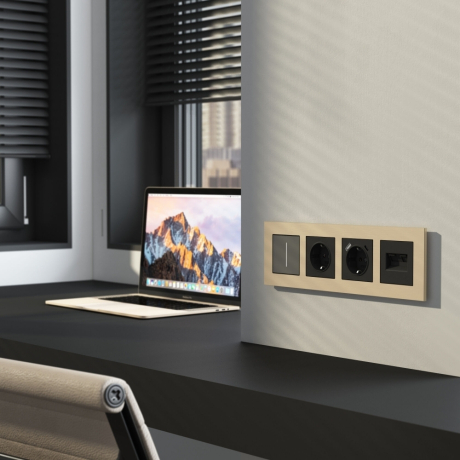 Рамка на 4 поста Werkel AluMax шампань W0043511 