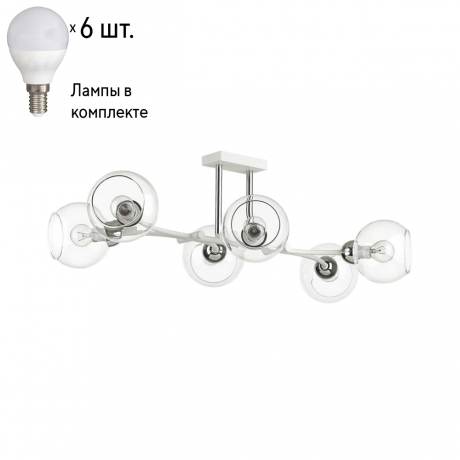 Люстра потолочная с лампочкой Lumion Alana 4517/6C+Lamps E14 P45 