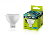 Нарушена упаковка!  <189189> Светодиодная лампа GU5.3 7W 4500К (белый) Ergolux LED-JCDR-7W-GU5.3-4K (12159)