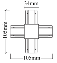 Соединитель X-образный для однофазного шинопровода CLT 0.211 Crystal Lux CLT 0.211 09 BL