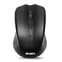Мышь беспроводная SVEN RX-300, 3 кнопки + 1 колесо-кнопка, оптическая, черная, SV-032, SV-03200300W (513017)