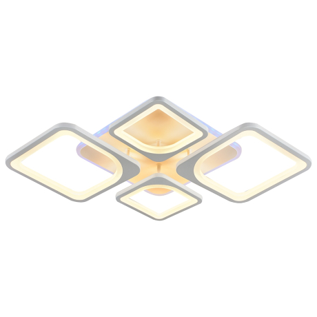 Светодиодная диммируемая люстра с ПДУ Profit Light 8057/2+2 WHT 112W+8W RGB 