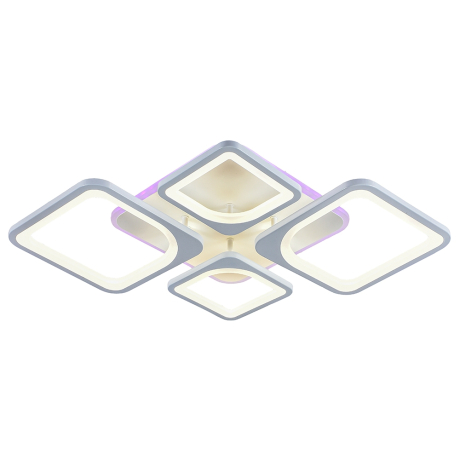 Светодиодная диммируемая люстра с ПДУ Profit Light 8057/2+2 WHT 112W+8W RGB 