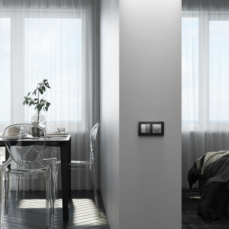 Перекрестный переключатель двухклавишный (серебряный) Werkel W1123008