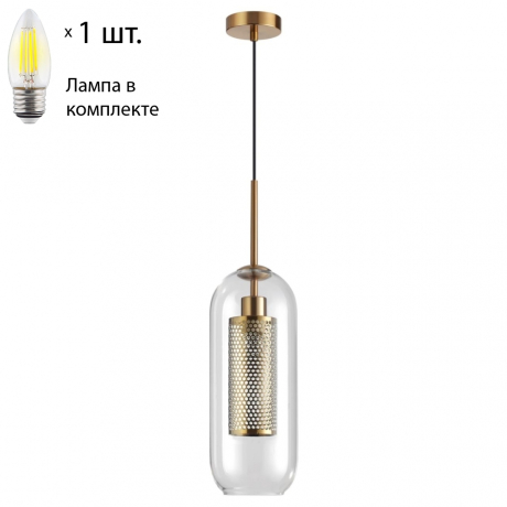 Подвесной светильник с лампочкой Odeon Light Clocky 4940/1+Lamps Е27 Свеча 