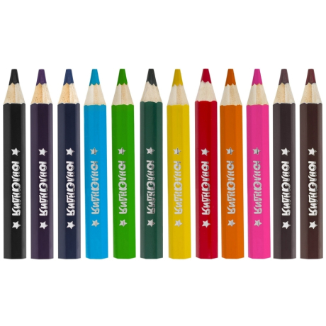 Нарушена упаковка! <204452> Карандаши цветные утолщенные ЮНЛАНДИЯ "МАЛЫШИ-КАРАНДАШИ", 12 цветов, укороченные заточенные, 181376 (181376)