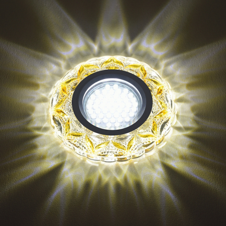 Встраиваемый светильник с LED подсветкой Fametto Luciole DLS-L149 Gu5.3 Glassy/Light Gold (UL-00003903) 