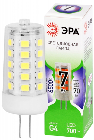 Лампочка светодиодная ЭРА GREEN LINE LED G4-JC-7W-865-12V GL G4 7Вт капсула холодный дневной свет Б0067194 