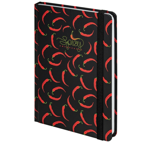 Нарушена упаковка!  <402307> Ежедневник недатированный с резинкой А5 (145х203 мм), BRAUBERG, твердый, 128 л., "Spicy", 114560 (114560)