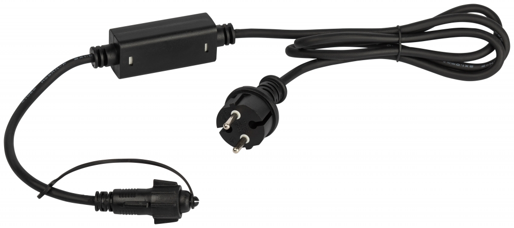 Нарушена упаковка!  <318838> Шнур питания ЭРА ERAPS-K800 для гирлянд IP65 800 Вт 6А каучук черный Б0051881