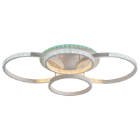 Светодиодная диммируемая люстра с ПДУ Profit Light 8047/2+2 WHT 120W+8W RGB