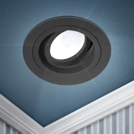 Встраиваемый светильник алюминиевый ЭРА KL84 BK MR16/GU5.3 черный Б0054347 