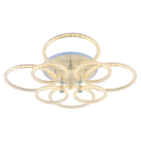 Светодиодная диммируемая люстра с ПДУ Profit Light 8024/4+4 WHT 186W+8W RGB 