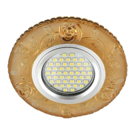 Встраиваемый светильник с LED подсветкой Fametto Luciole DLS-L150 Gu5.3 Glassy/Yellow (UL-00003906) 