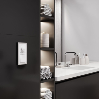 Выключатель проходной одноклавишный с подсветкой без рамки Werkel белый матовый W1112161