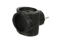 Volsten Si 1/3-Bl черный куб  (тройник, разветвитель РВ-041, 16А)