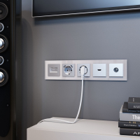 Рамка на 5 постов (дымчатый, стекло) Werkel W0051117