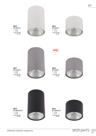 6877 Потолочный точечный накладной светильник Nowodvorski BIT SILVER M 