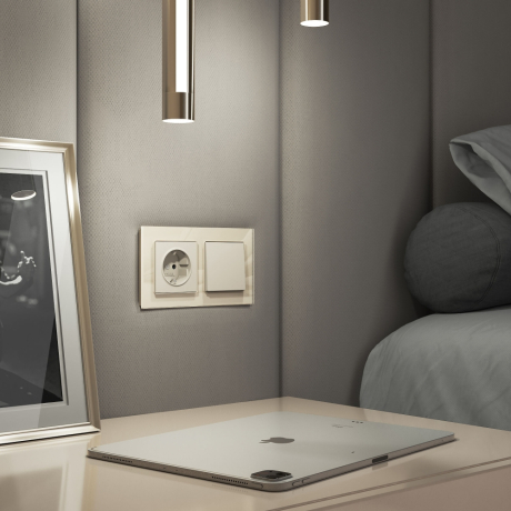 Рамка на 2 поста Werkel Favorit (молочный, стекло) W0021141