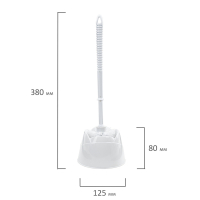 Нарушена упаковка!  <220270> Ерш для унитаза ЛЮБАША, с подставкой, пластик, белый, 603627 (603627)