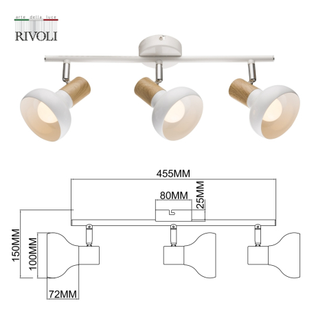 Светильник спот с Led лампочками в комплекте Rivoli Б0054688+Lamps 