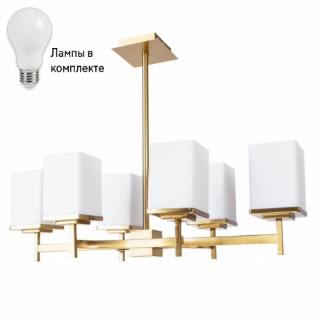Люстра на штанге с лампочками DIVINARE 4504/17 LM-6+Lamps 