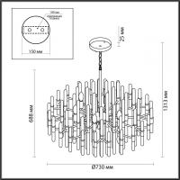 Подвесная люстра Stika Odeon Light с поддержкой Маруся 4988/12-М