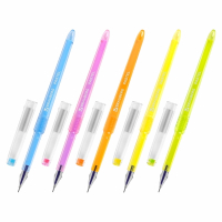 Нарушена упаковка! <722685> Ручка гелевая BRAUBERG DIAMOND PASTEL, СИНЯЯ, корпус ассорти, игольчатый узел 0,5 мм, линия письма 0,25 мм, 144133