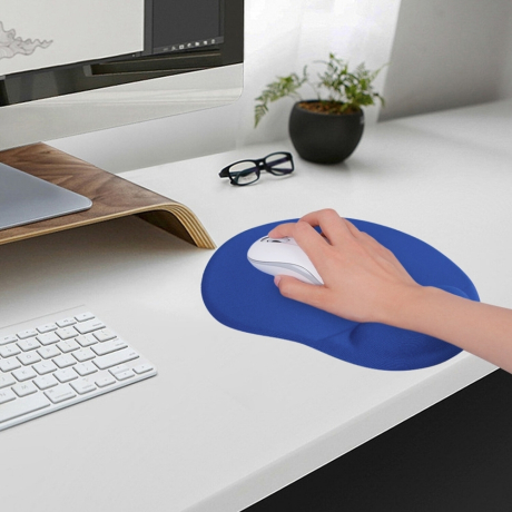 Нарушена упаковка!  <288868> Коврик для мыши с подушкой под запястье SONNEN, полиуретан + лайкра, 250х220х20 мм, синий, 513300 (513300)