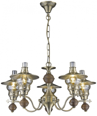 Подвесная люстра с лампочками Velante 305-503-05+Lamps E14 Свеча