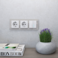 Рамка на 3 поста (дымчатый,стекло) Werkel W0031117