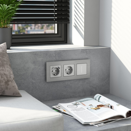 Рамка на 3 поста  AluMax (алюминий) W0033506 Werkel (a066326) 