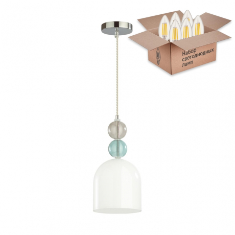 Подвесной светильник с лампочкой Lumion Gillian 5235/1A+Lamps Е27 Свеча 