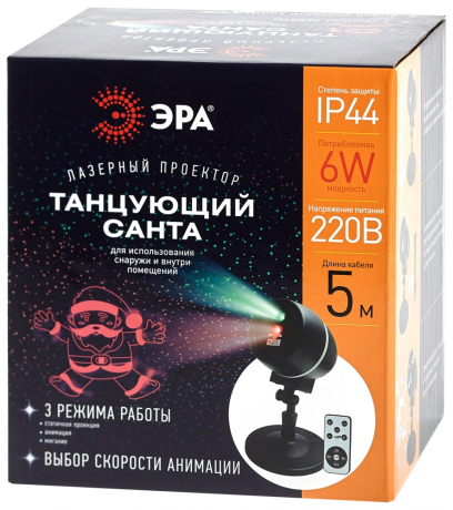 Лазерный светильник-проектор ЭРА танцующий Санта ENIOP-06 Б0047977