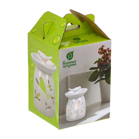 Нарушена упаковка! <348423> Аромалампа ''Птицы'' для бани и сауны, 7,5x7,5x9,5 см, белая Банные штучки 40233