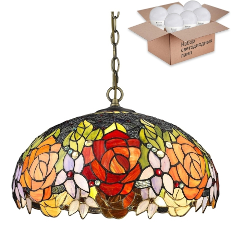 Подвесной светильник с лампочками Velante 828-806-03+Lamps E27 P45 