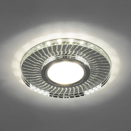 Светильник встраиваемый с LED подсветкой Feron CD979 потолочный MR16 G5.3 прозрачный, хром 32995 