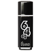Набор из 2 шт, Флеш-диск 64 GB, SMARTBUY Glossy, USB 2.0, черный, SB64GBGS-K (512795)