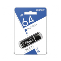 Набор из 2 шт, Флеш-диск 64 GB, SMARTBUY Glossy, USB 2.0, черный, SB64GBGS-K (512795)